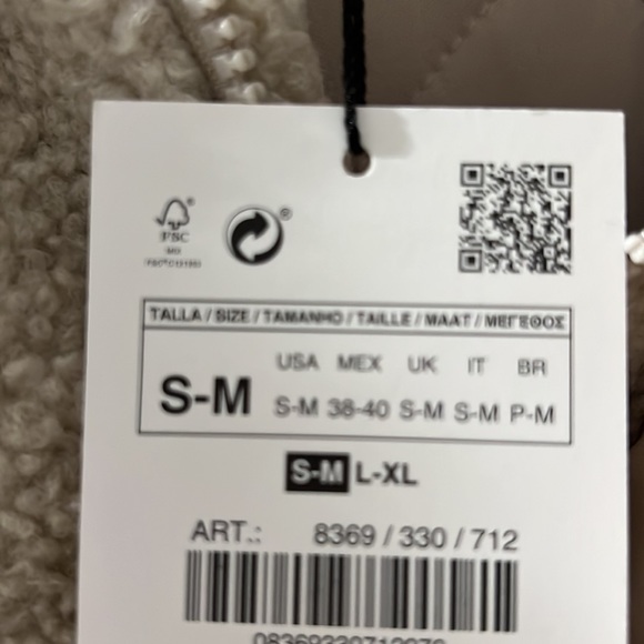 Zara Men Fleece Cream White Faux Sherpa Jacket Coat S M Winter Oversized - Picture 4 of 9